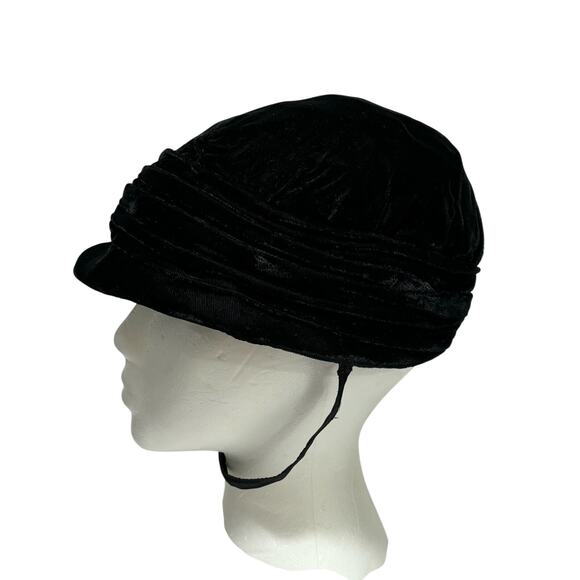 Amish Mennonite modest 
black velvet bonnet hat handmade vintage head covering - Picture 2 of 8